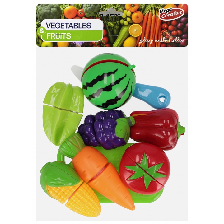 Set de taiere fructe si legume, 7 piese, dimensiune 22x26cm, pentru copii