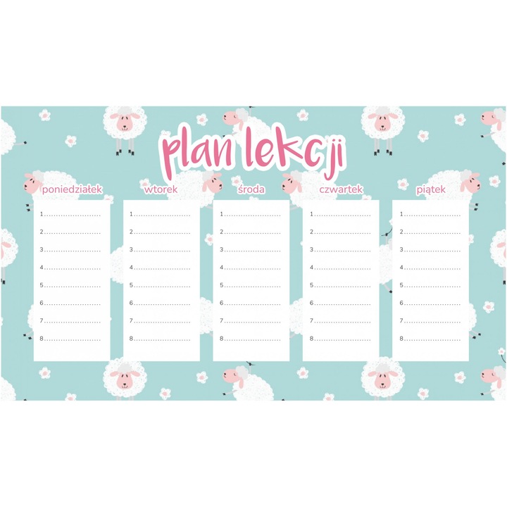 Planificator saptamanal magnetic Wallvy personalizabil 30x17,5cm