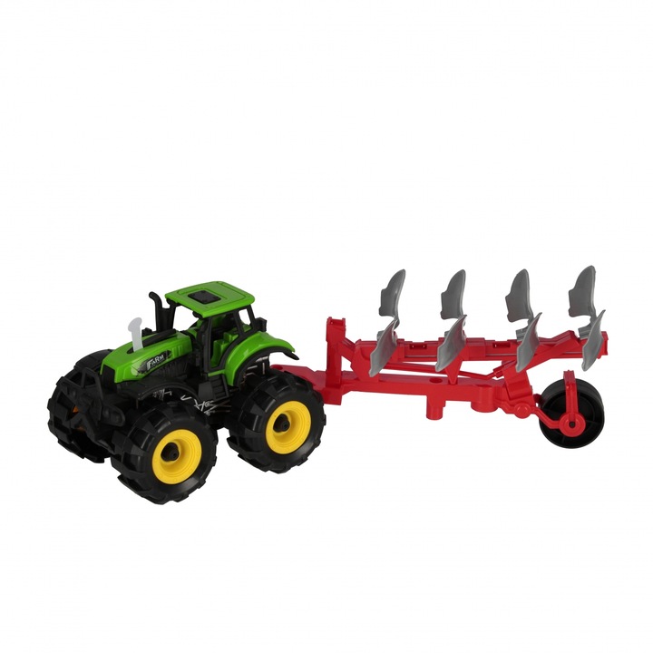 Tractor cu masina agricola, MEGA CREATIVE, verde/albastru, 34x12x11cm, set