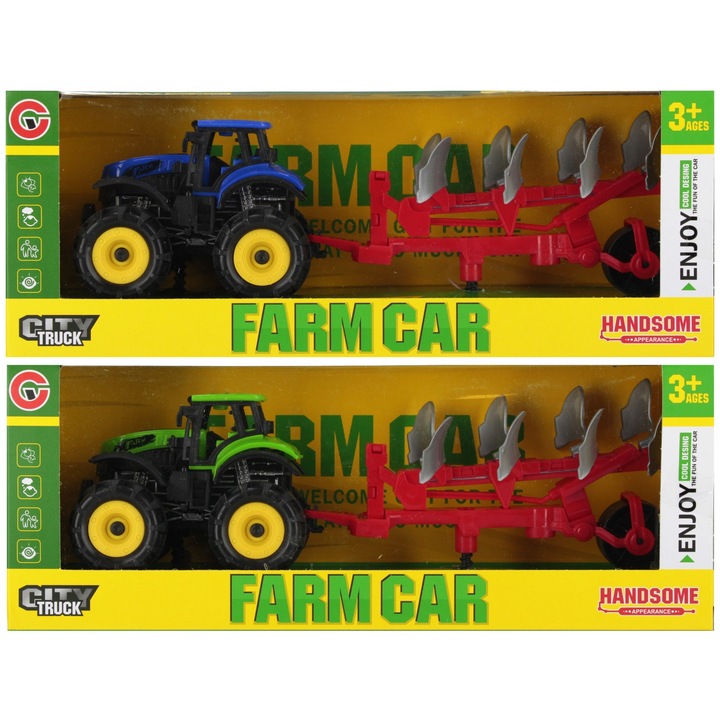 Tractor de jucarie, 29x11x8cm, multicolor, set
