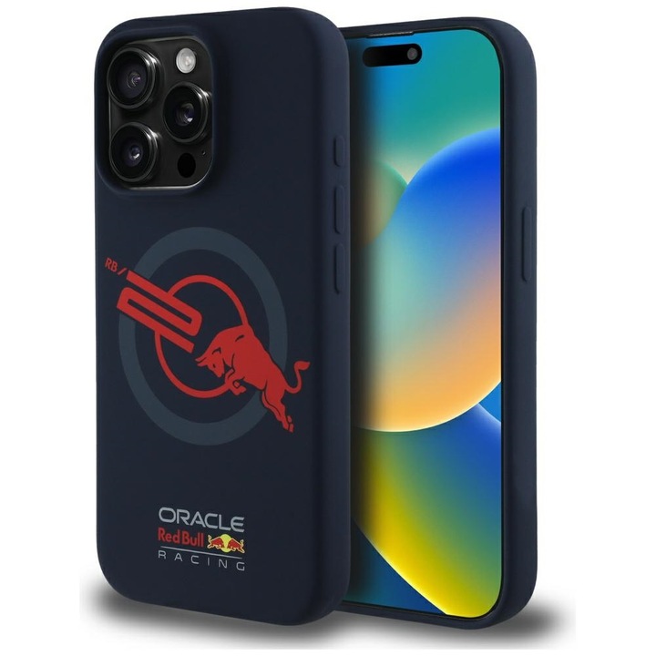 Red Bull HC szilikon logós piros bélésű telefontok, gránátvörös, iPhone 15 Pro, TPU anyag