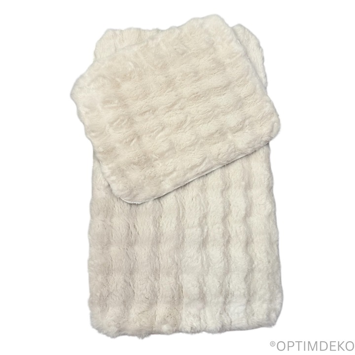 Set Covorase de Baie Ultra-Pufoase si Antiderapante, OPTIM DEKO, 100x60 + 60x50 cm, Confort Premium, Alb