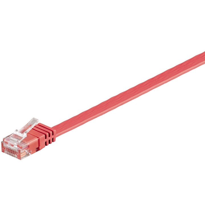 Cablu retea MicroConnect, U/UTP, CAT6, 1M, rosu, PVC