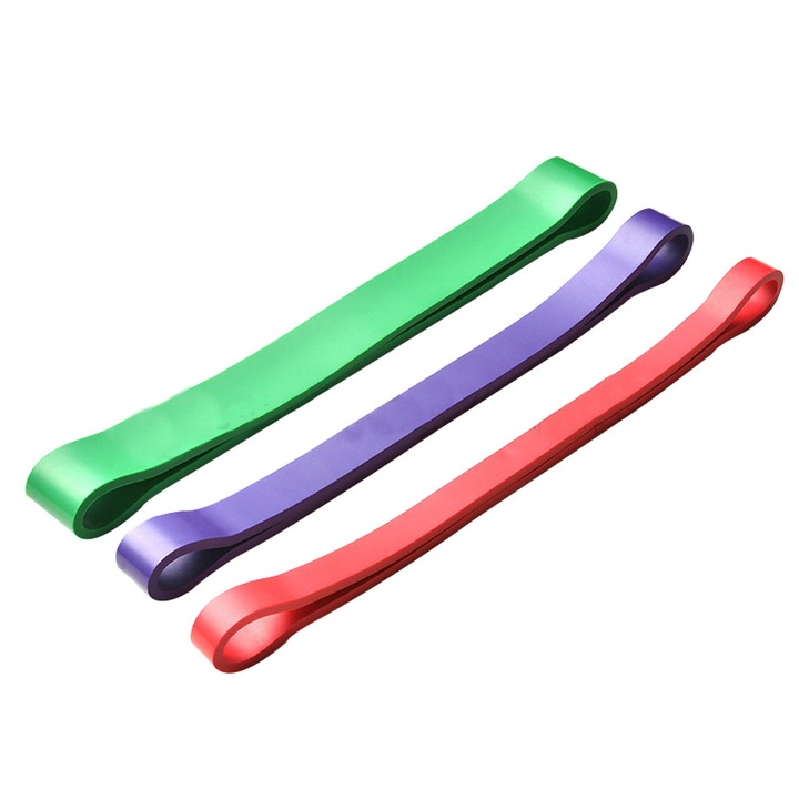 Set 3 benzi elastice pentru exercitii glutei, rezistenta, portabil