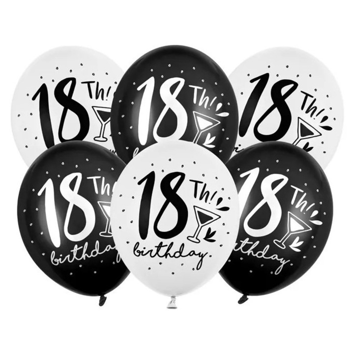 30 cm-es lufik, PartyDeco, 18 éveseknek, színek keveréke, 50 darabos készlet