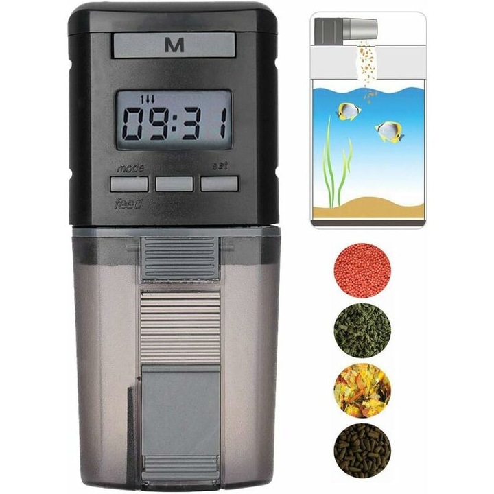 Hranitoare automata peste acvariu HERUSI capacitate 175ml ABS plastic