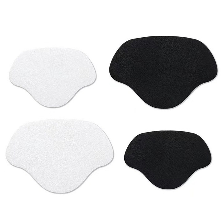 Set 8 perechi plasturi autoadezivi reparare toc pantofi, piele-sport, diverse marimi, negru-alb
