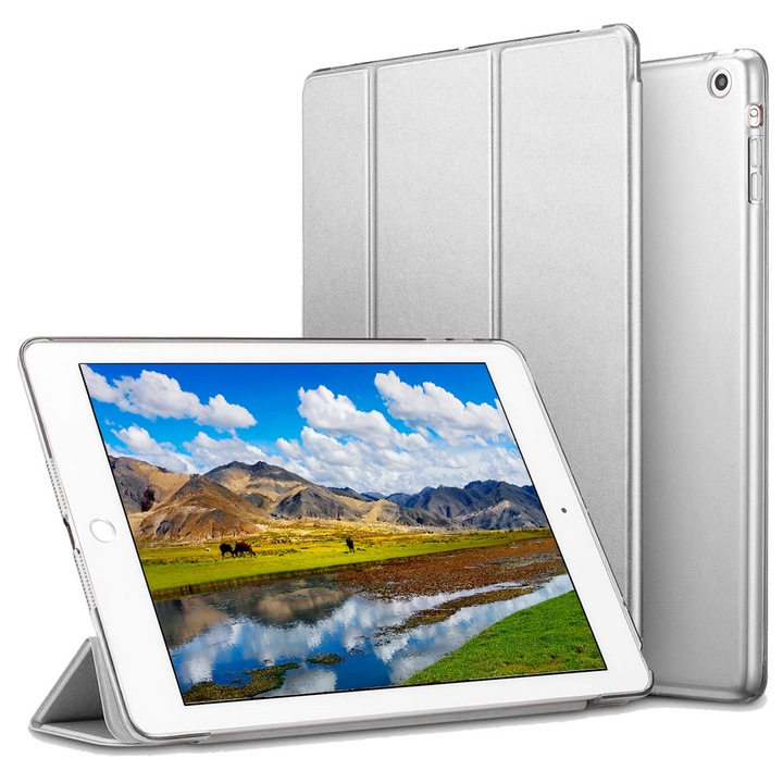 Smart Case iPad Air 2-höz, Smart Case mágneses tok, áttetsző matt hátlappal, automatikus alvás/ébresztés funkcióval