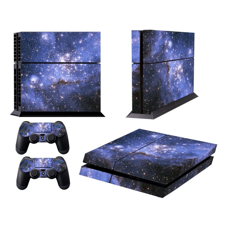 Dekoratív matrica PS4-re, színes dizájn, matt anyag, komplett készlet