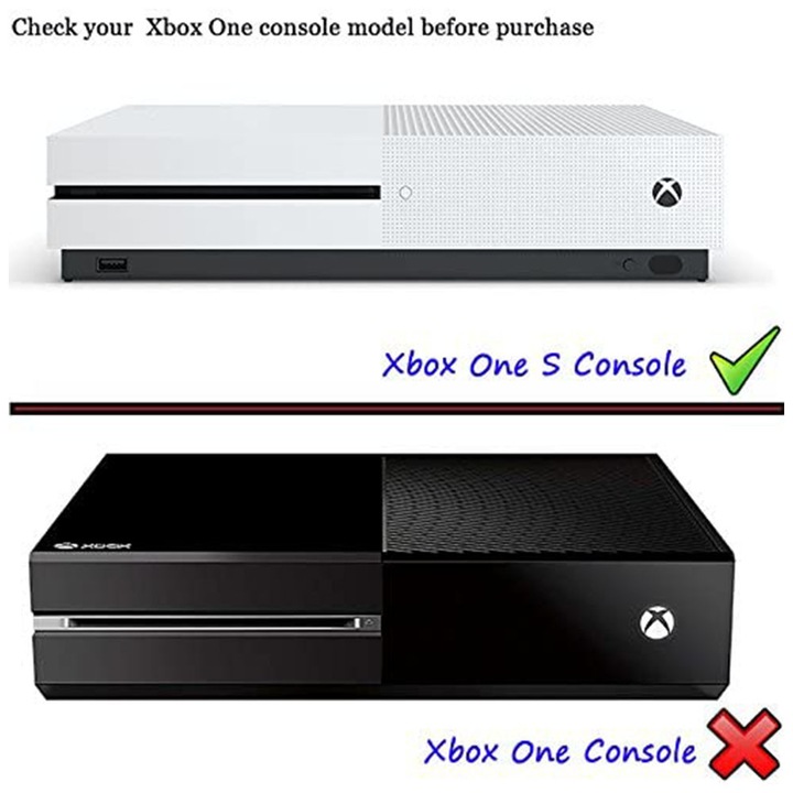 Függőleges tartó Xbox One S konzolhoz, fekete-fehér, szellőzés, stabil, 15x10x5cm
