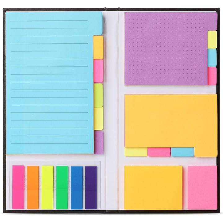 Set note adezive HERUSI 410 piese multicolor 3.8x6cm 3x3.8cm 2.6x3.5cm