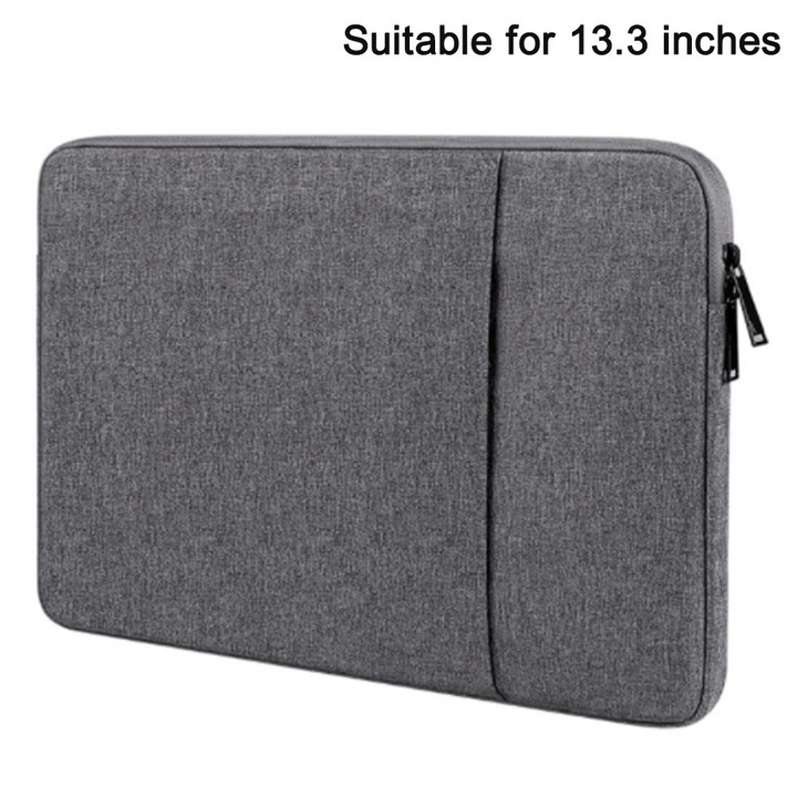 HERUSI laptop tok 13.3-15.4 inch, poliészter-bársony, sötétszürke, 36x28x3cm