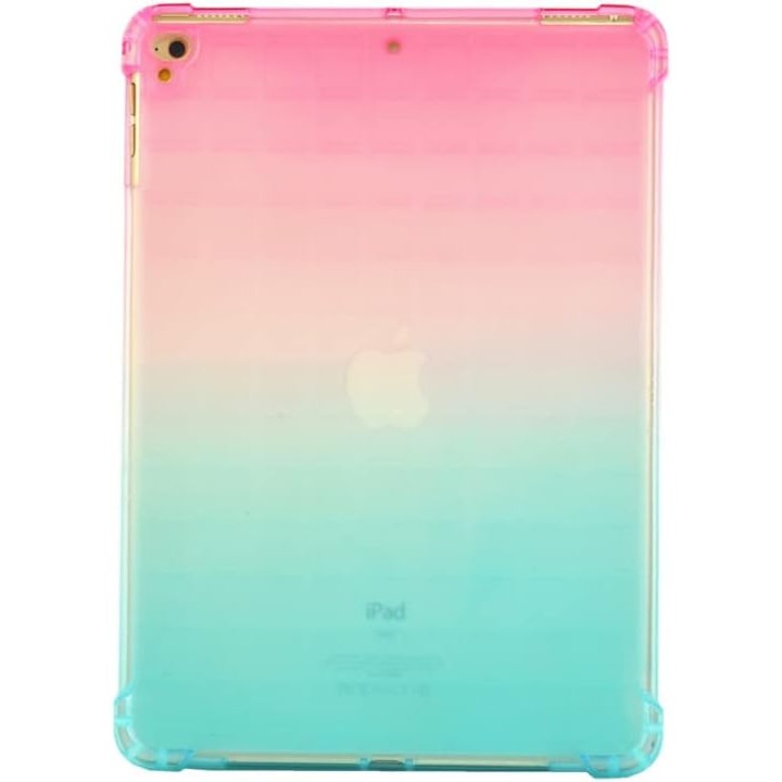 Husa tableta HERUSI pentru iPad 9.7 5th 6th Gen TPU gradient roz-verde slim 9.7inch