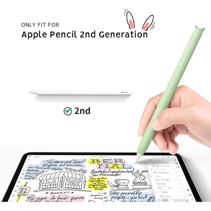 Set 3 huse silicon pentru Apple Pencil 2nd Generation, multicolor, 0.35mm