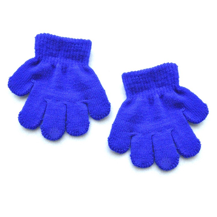 Manusi copii tricotate, 5 degete, colorate, 0-3 ani, dimensiuni 10x15cm