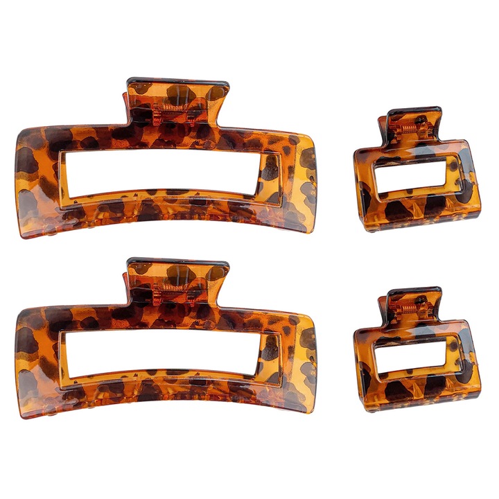 Akril leopárdmintás hajcsat, 2 darab, vékony cápacsat, nagyméretű hajcsat, tarkóra