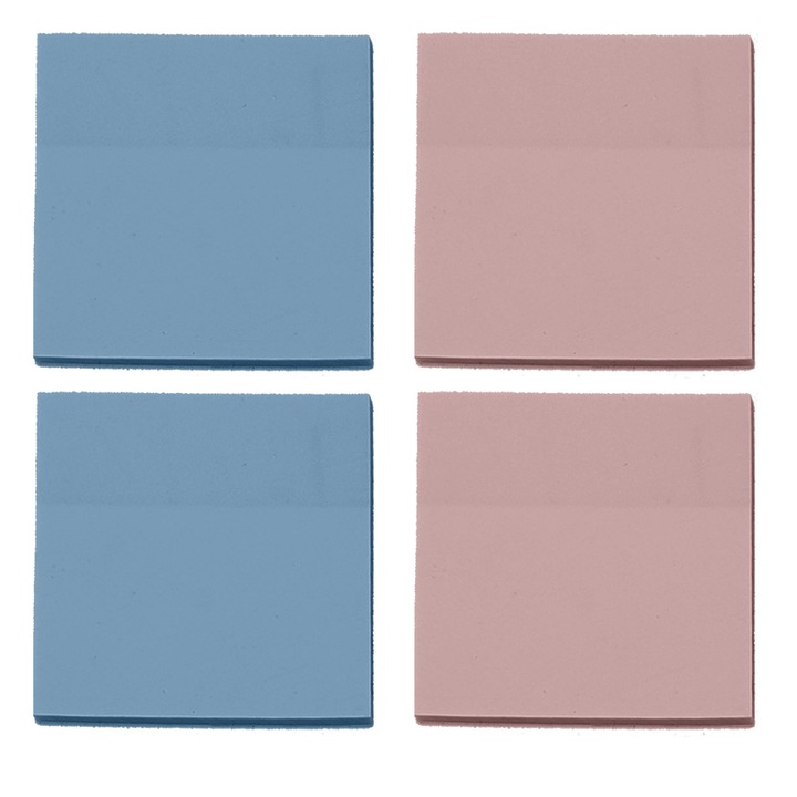 Note adezive transparente HERUSI set 4 culori 75x75mm 200 foi