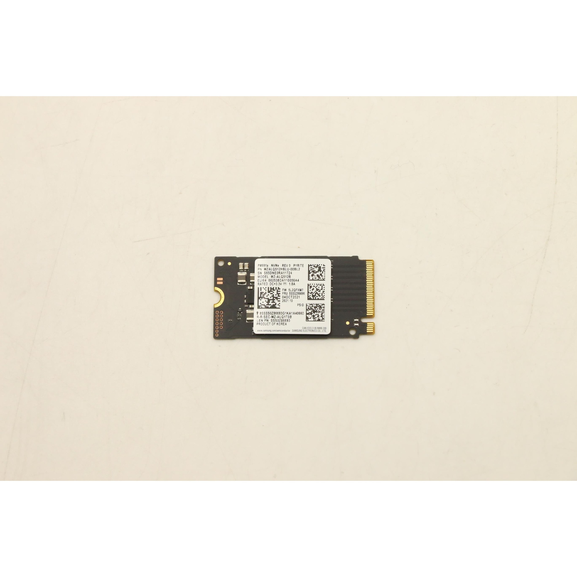 SSD Samsung PM991,512GB, PCIe 3.0, bulk, format 2280, PCIe Gen3 x4