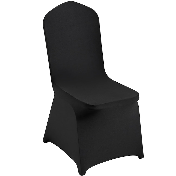 Set 12 Huse Scaun, ZGGZERG, Huse pentru scaune elastice, Material respirabil, Durabil, Fara decolorare, Fara minge, Moale si confortabil, Usor de curatat, Masina de spalat, Pentru bucatarie, sufragerie, hoteluri, Poliester, 40-50cm, Negru