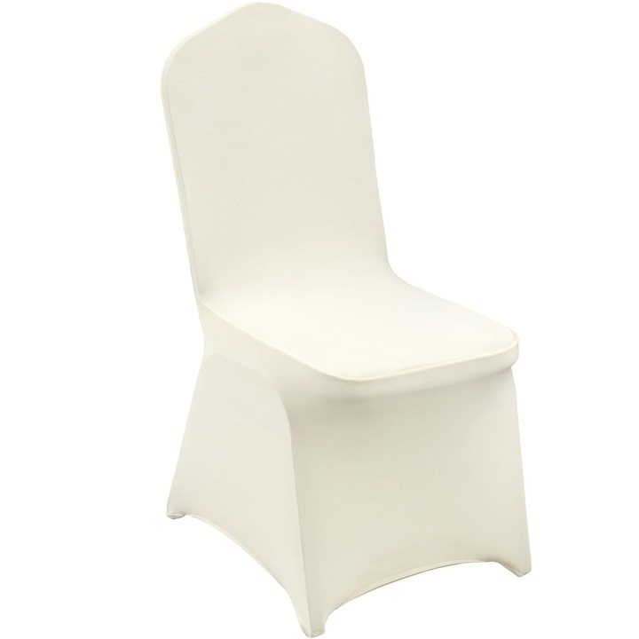 Set 12 Huse Scaun, ZGGZERG, Huse pentru scaune elastice, Material respirabil, Durabil, Fara decolorare, Fara minge, Moale si confortabil, Usor de curatat, Masina de spalat, Pentru bucatarie, sufragerie, hoteluri, Poliester, 40-50cm, Alb murdar