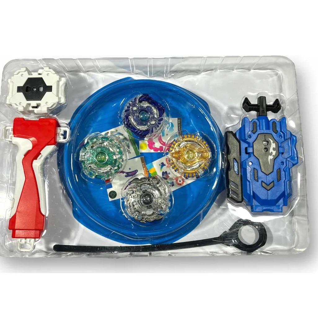 Set titirez, Beyblade, cu lansator, 4 piese - eMAG.ro