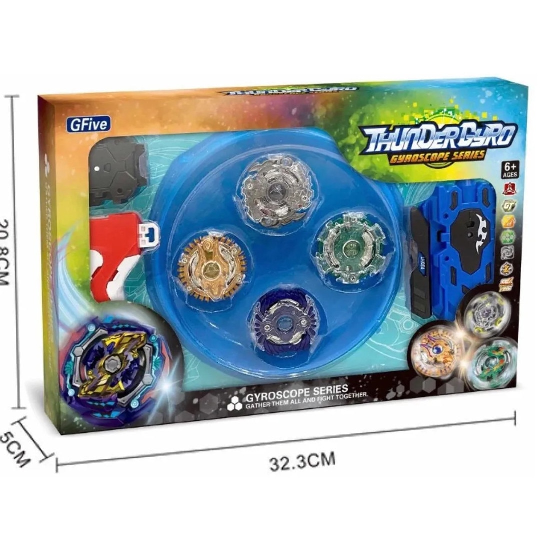 Set titirez, Beyblade, cu lansator, 4 piese - eMAG.ro