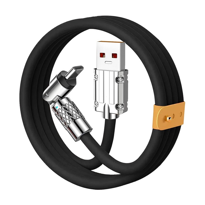 Cablu de incarcare si transfer date, mufe USB A la USB Type-C, Mingzhi®，Incarcare Ultra Rapida 120W PD 3.1 PRO, Android Auto, 1.2m, negru, Joyroom, compatibilitate universala，Nu se aplica serialului Apple