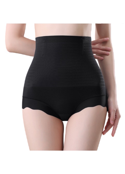 Burtiera modelatoare fara cusaturi, ZENOVORA®, 4 tije flexibile pentru sustinere, material fin si elastic, Negru/XL
