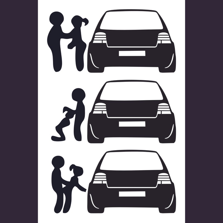 Sticker Auto Volkswagen Vw ''o tura cu masina'', negru, 20 cm