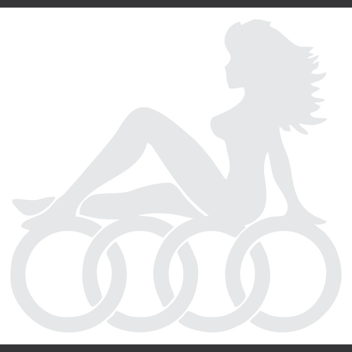 Sticker Auto Audi girl sexy 02, alb, 20 cm