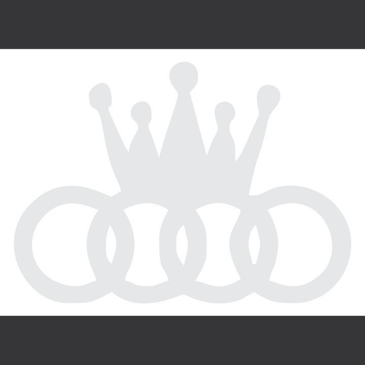 Sticker Auto Audi coroana, 20 cm, alb