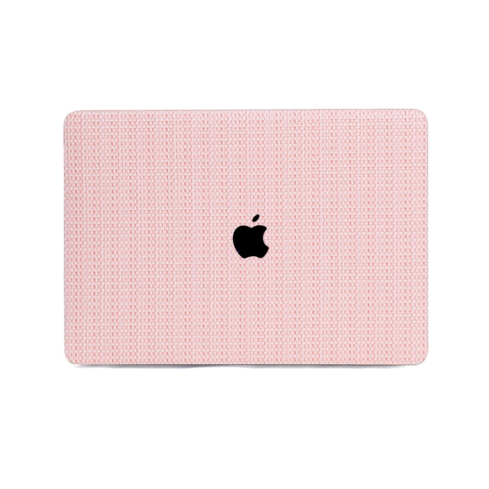 Carcasa Hard Shell cu textura de tesatura pentru MacBook Air 13 (2022/2023/2024/2025) Seria M (M4/M3/M2) (A2681/A3113/A3240), Husa & Protectie MacBook, Roz