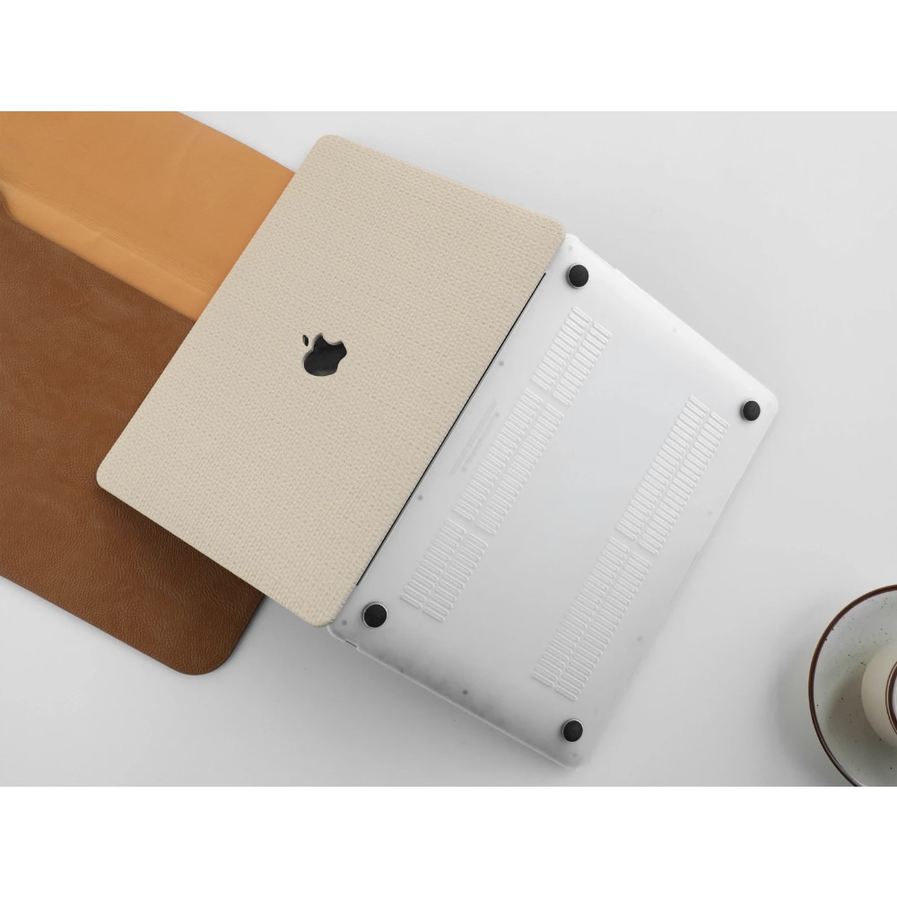 Carcasa Hard Shell cu textura de tesatura pentru MacBook Pro 14 (2021/2022/2023/2024/2025) (M5/M4/M3/M2/M1 Pro Max) (A3434/A3112/A3185/A3401/A2918/A2992/A2779/A2442), Husa & Protectie MacBook,, Bej