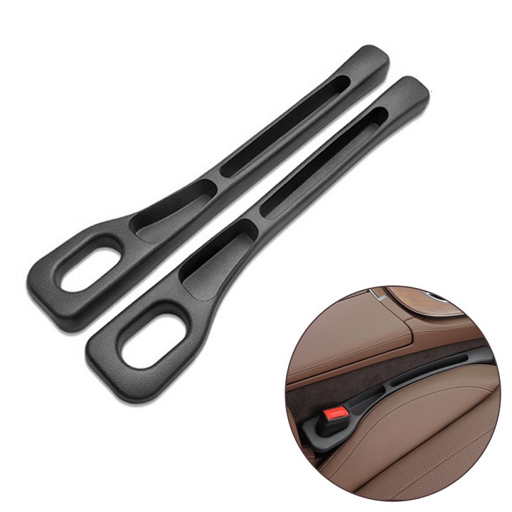 Set de 2 suporturi pentru scaune auto cu compartiment de depozitare, universal, negru