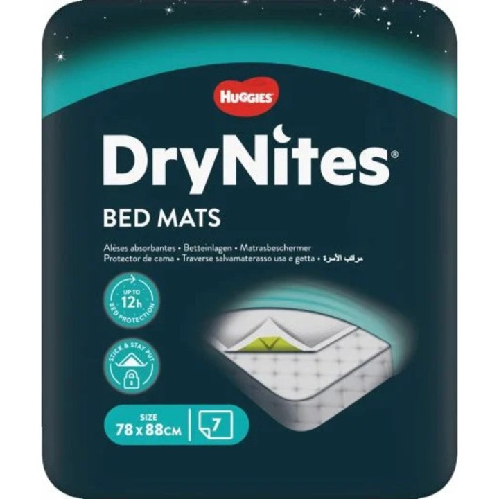 Протектори за легло HUGGIES DRYNITES 78 см/ 88 см 7 бр