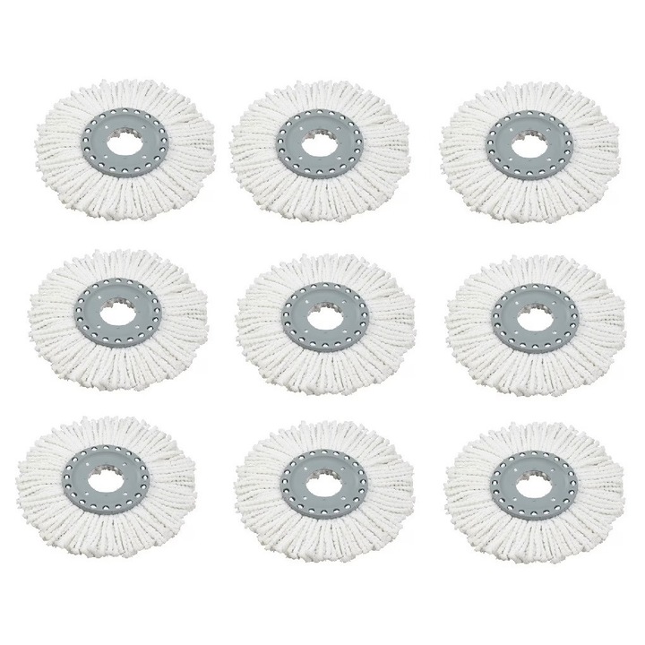 Set 9 Rezerve universale pentru mop cu putere absorbtie mare, Alb