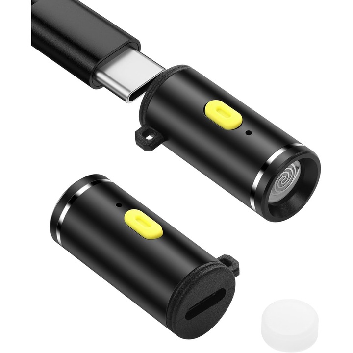 Bricheta electrica mini tip-C, PsAyl®, Portabila, Anti Vant, pentru Camping si Calatorii, Negru