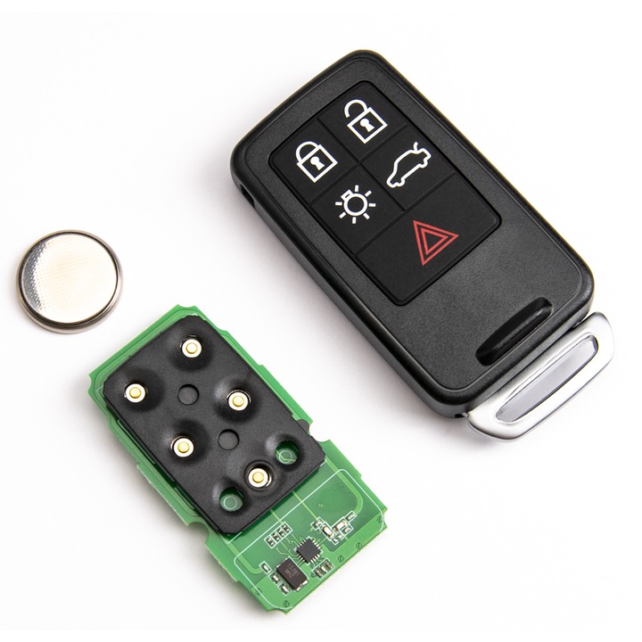 Cheie Auto Telecomanda pentru Volvo V40/S60/V60/XC60/V70/XC70/S80, 433MHz ID46, 5 Butoane, Completa cu Electronica, Programabila, Lama Nefrezata, Aftermarket