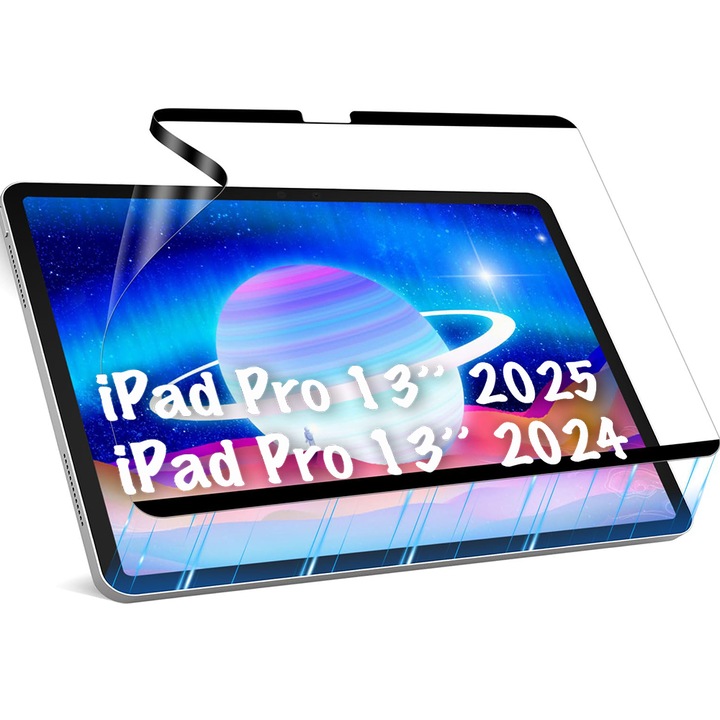 Folie magnetica de protectie cu textura de hartie pentru iPad Pro 13" 2025/2024, cu sac de depozitare, detasabila, reutilizabila, usor de utilizat, ideala pentru notite, desen, arta