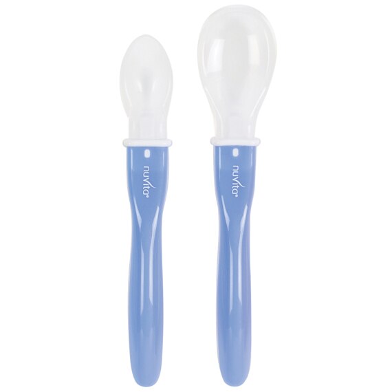 Set 2 lingurite din silicon Nuvita, Albastru