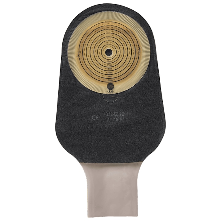 Punga colostomie/ileostomie Zensiv 15-80 mm, cu evacuare, inchidere clema, filtru si neagra