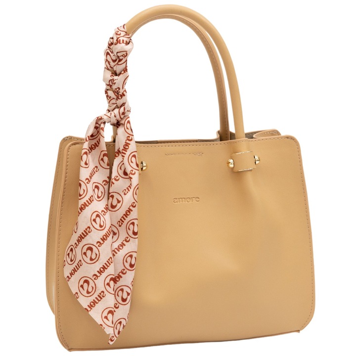 Geantă clasică de damă AMORE Francesca, bej
