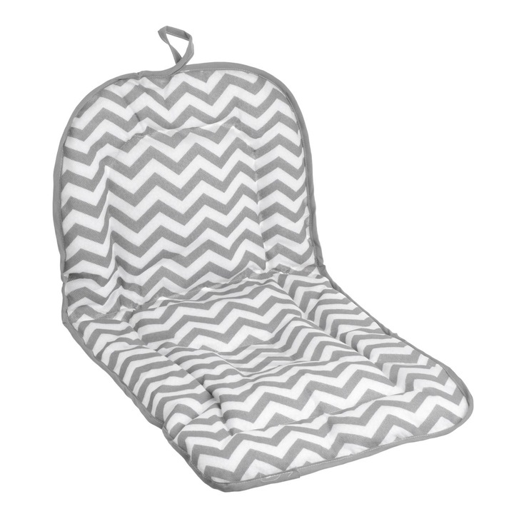 Saltea cu perna gri alba model valuros pentru cada bebelusului 35x68x2cm