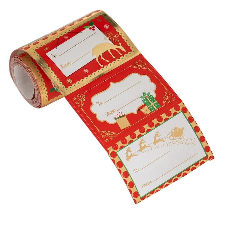Etichete Autocolante pentru Cadouri de Craciun 6.5x4cm - 60buc