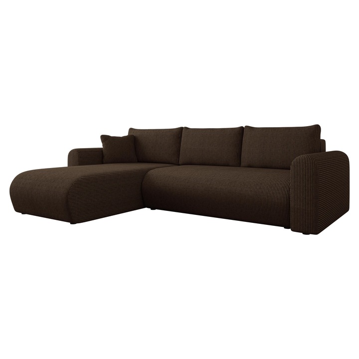 Coltar cu functie de dormit Wousia Reiat, MIRJAN 24, maro, 80x158x252 cm