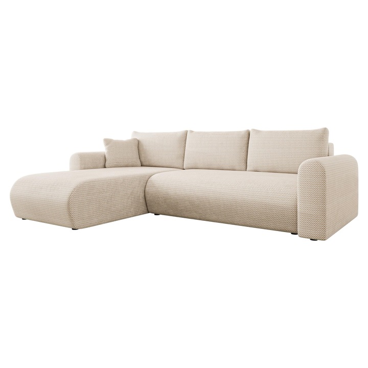 Coltar cu functie de dormit Wousia, MIRJAN 24, ecru, 80x158x252 cm