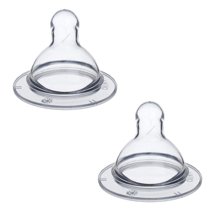 Tetine din silicon pentru biberon 3m+ - 2buc