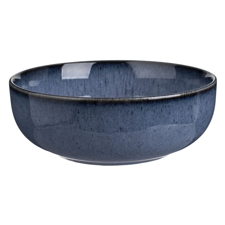Castron din portelan albastru "blue reactive glaze nordic" 650ml