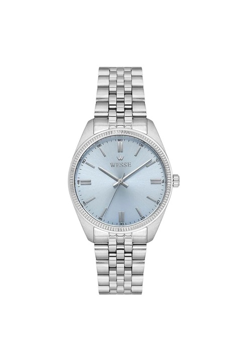 Ceas dama Wesse WWL113209 36mm otel, curea metalica, rezistent la apa 5 ATM, argintiu