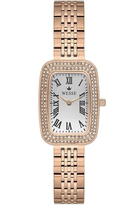 Ceas dama Wesse, model WWL113804, roz-auriu, curea otel, 23.5x33mm, 3ATM